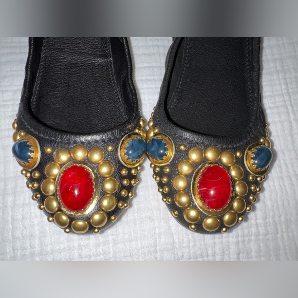 $645 Miu Miu Studded Jewel Leather Flats - STUNNING! Size 36.5 - Picture 3 of 7